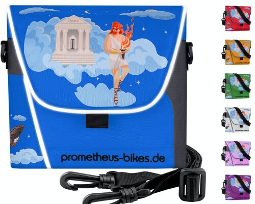 Lenkertasche Kinder mit Tragegurt und Reflektorstreifen | 3 Riemen Sicherung in Blau