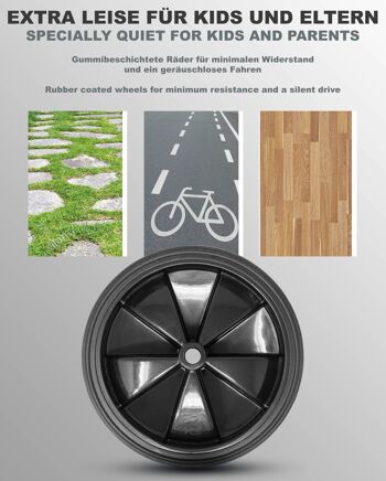 Roues d'entraînement pour vélos pour enfants universelles pour 12 14 16 18 pouces - avec pneus en caoutchouc en noir 4