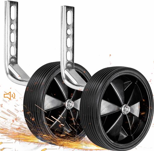 Stützräder für Kinderfahrrad universell für 12 14 16 18 Zoll - mit Gummi-Reifen in Schwarz