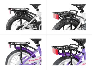 Porte-bagages aluminium universel pour vélo enfant 20 et 24 pouces - fixation au cadre à l'arrière 5