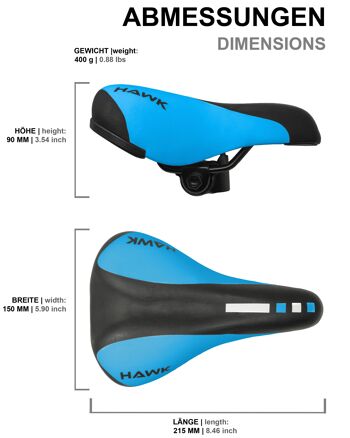 Selle de vélo pour enfants Junior Saddle pour 12 à 18 pouces en bleu 2