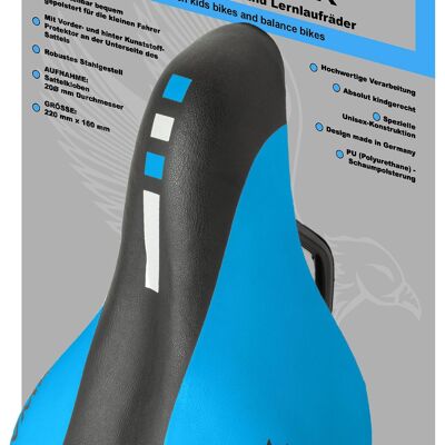 Selle de vélo pour enfants Junior Saddle pour 12 à 18 pouces en bleu