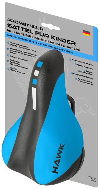 Selle de vélo pour enfants Junior Saddle pour 12 à 18 pouces en bleu 1