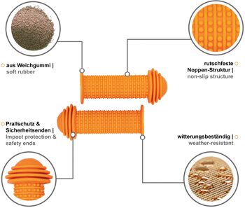 Poignées de vélo pour enfants Poignées de guidon pour enfants en orange 4