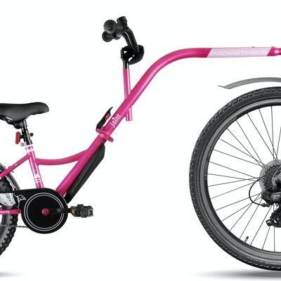 Tandem Kinder Fahrradanhänger Anhängefahrrad in Rosa