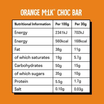Barres de chocolat orange M:lk® | Paquet de 20 | Chocolat Végétalien 6