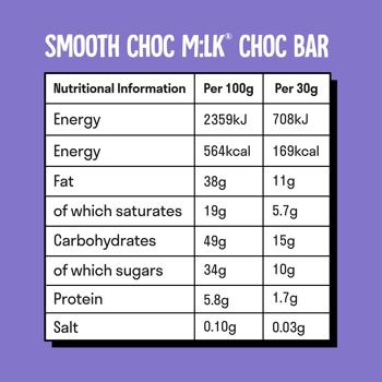 Barres de chocolat Smooth Choc M:lk® | Paquet de 20 | Chocolat Végétalien 6