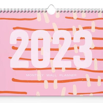 Calendario de pared horizontal geométrico 2023, A3, inicio lunes
