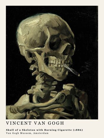 Affiche Van Gogh - Tête de squelette avec cigarette allumée - 30 x 40 cm 2