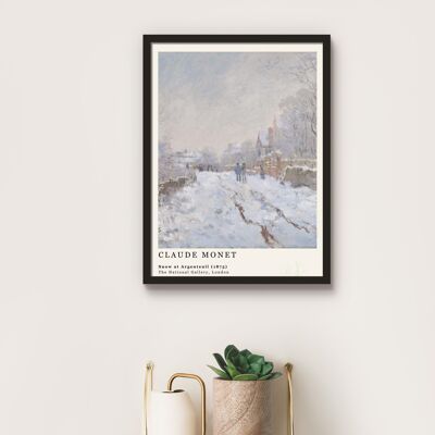 Póster Claude Monet - Nieve en Argenteuil - 30 x 40 cm