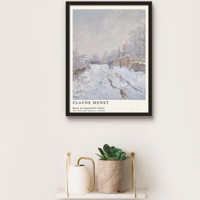 Póster Claude Monet - Nieve en Argenteuil - 30 x 40 cm