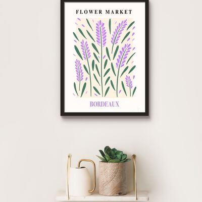 Poster Blumenmärkte - Bordeaux - 30 x 40 cm