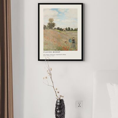 Affiche Claude Monet - Coquelicots ('Champ de Coquelicots') - 30 x 40 cm