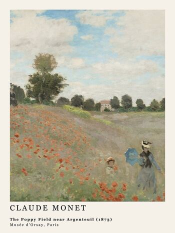 Affiche Claude Monet - Coquelicots ('Champ de Coquelicots') - 30 x 40 cm 2
