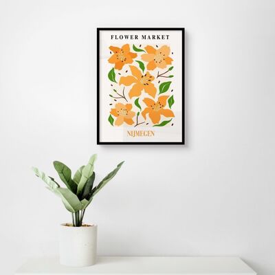 Affiche Marchés aux fleurs - Nimègue - 30 x 40 cm