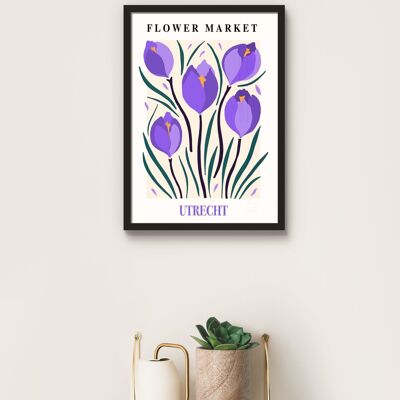 Affiche Marchés aux fleurs - Utrecht - 30 x 40 cm