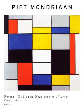 Affiche Piet Mondrian - Composition A - 30 x 40 cm 2