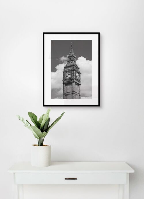 Poster Londen Big Ben - Zwart Wit - 30 x 40 cm