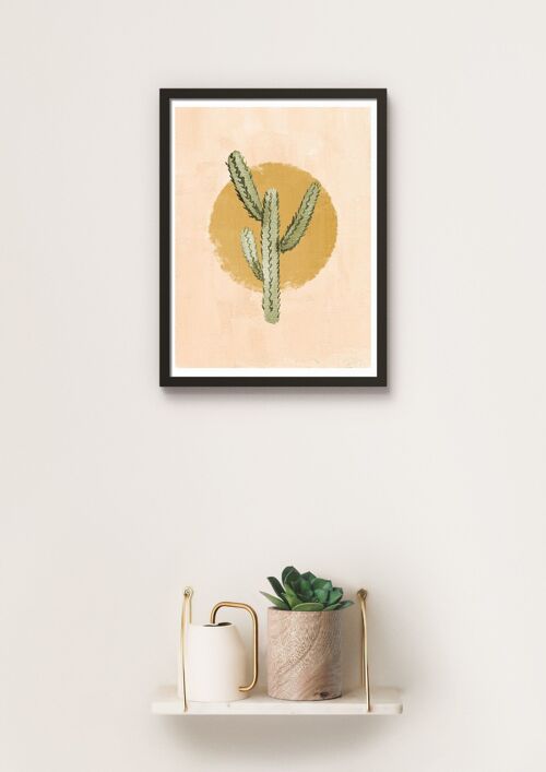 Poster Cactus Tegen Zonsopkomst - 30 x 40 cm