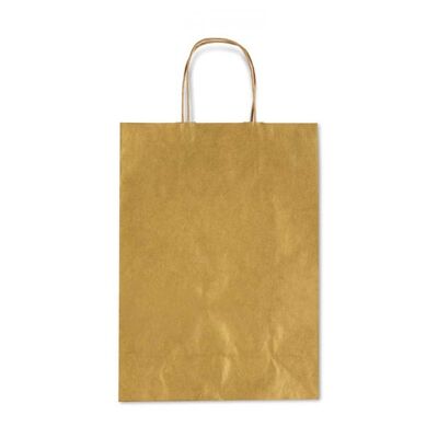 Bolsa de papel Kraft Allegra Dark Amarillo Dorado (mediana)