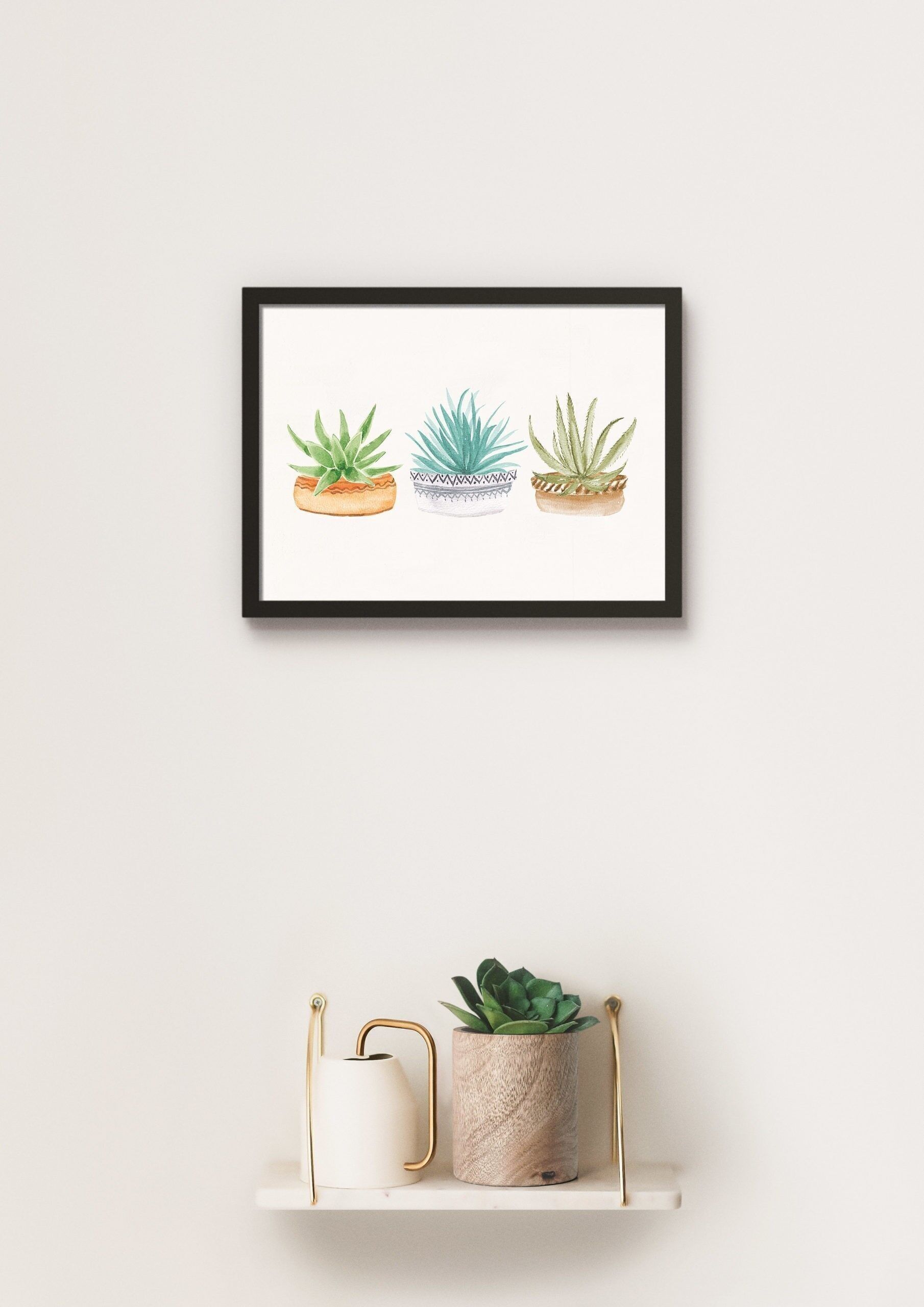 Póster Plantas de interior - Arte en acuarela - 30 x 40 cm