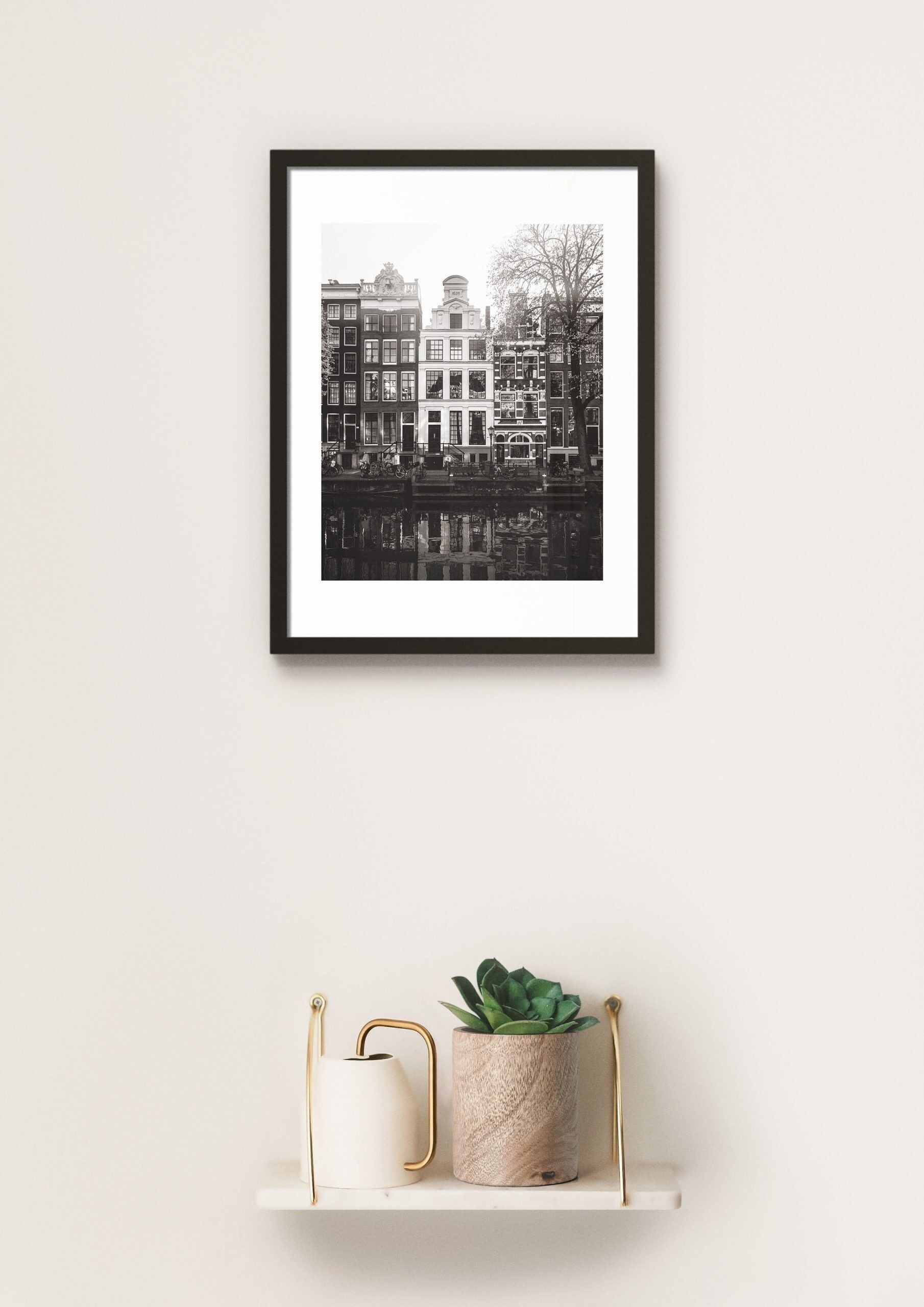 Póster Ámsterdam No. 2 - Negro Blanco - 30 x 40 cm