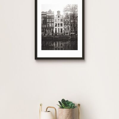 Plakat Amsterdam Nr. 2 – Schwarz Weiß – 30 x 40 cm