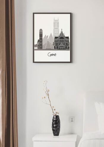Affiche Skyline Gand - 30 x 40 cm 1