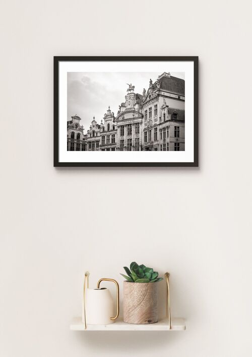 Poster Brussel No. 1 - Zwart Wit - 30 x 40 cm