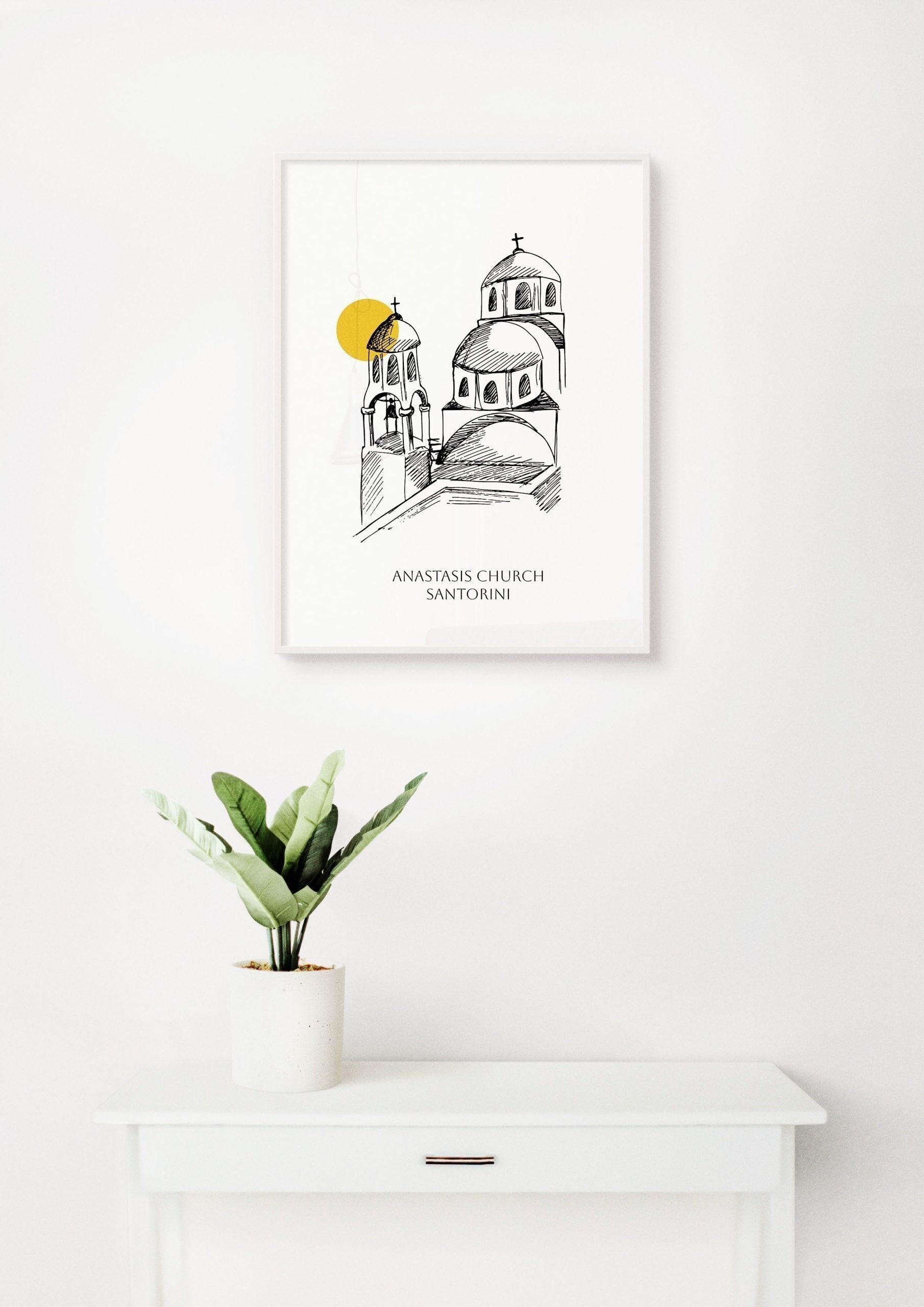 Póster Iglesia Anastasis - Santorini - 30 x 40 cm