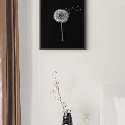 Poster Vintage Dandelion - Black White - 30 x 40 cm