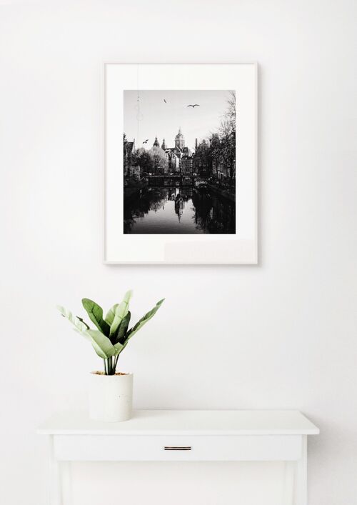 Poster Amsterdam No. 1 - Zwart Wit - 30 x 40 cm