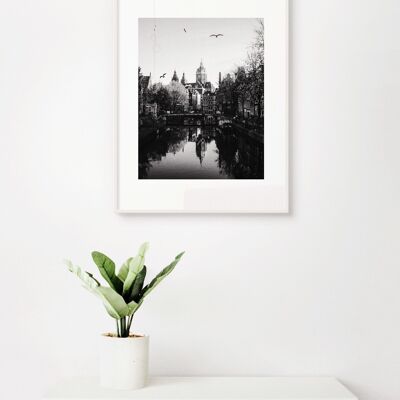 Poster Amsterdam No. 1 - Black White - 30 x 40 cm