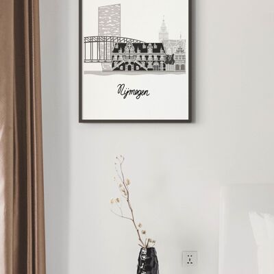 Poster Skyline Nijmegen - 30 x 40 cm