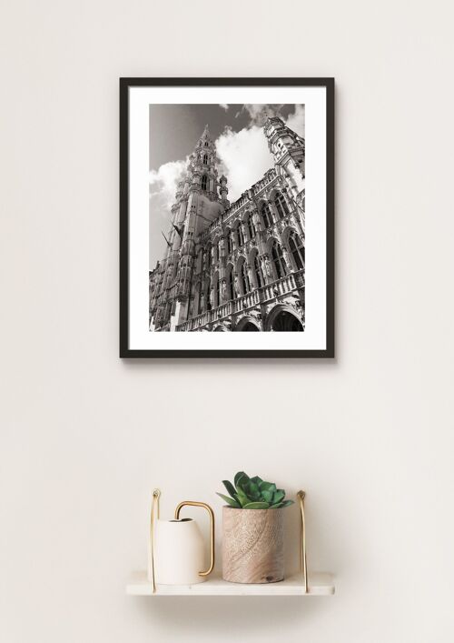 Poster Brussel No. 3 - Zwart Wit - 30 x 40 cm