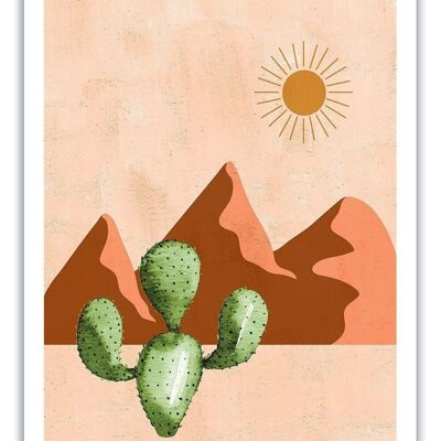 Cartolina montagne - acquerello del deserto