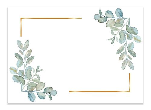 Postcard Table arrangement Gold - Green Leaves