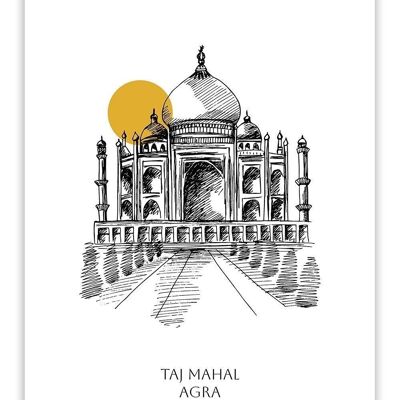 Postkarte Indien - Taj Mahal