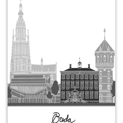Carte postale Breda Cityscape - Fine Line