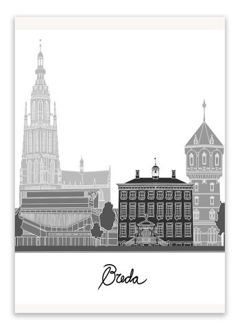 Carte postale Breda Cityscape - Fine Line 1