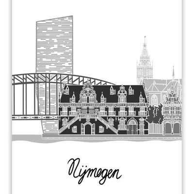 Postcard Nijmegen Cityscape - Fine Line