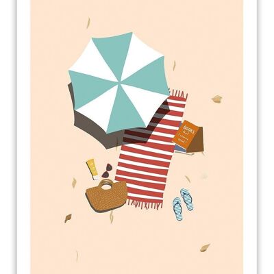 Carte postale Parasol de plage - Abstrait