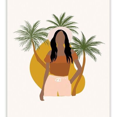 Carte Postale Femme Tropicale - Abstrait