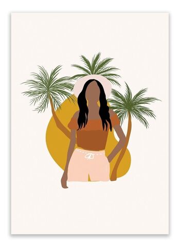 Carte Postale Femme Tropicale - Abstrait 1