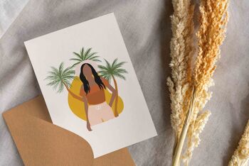 Carte Postale Femme Tropicale - Abstrait 2