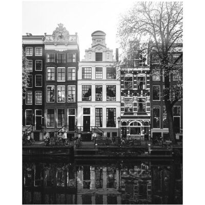 Affiche Amsterdam No. 2 - Noir Blanc - 21x30