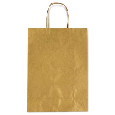 Bolsa de papel Kraft Allegra Amarillo Dorado (grande)