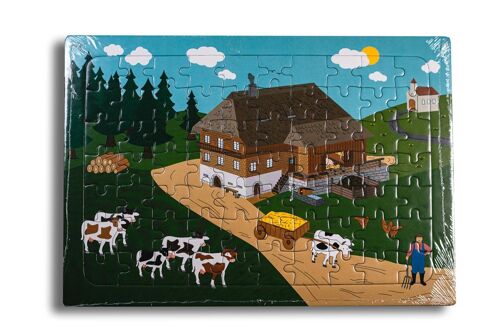 Puzzle Rahmenpuzzle Schwarzwald | Lernspiel für Kinder ab 3 Jahren | Schwarzwaldhof Bauernhof (80 Teile)