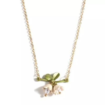 La Rosalinda Gold Ivory Necklace Botanical Flower Necklace