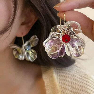 La Chanel Rose Pearl Drop Earrings